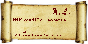 Márcsák Leonetta névjegykártya